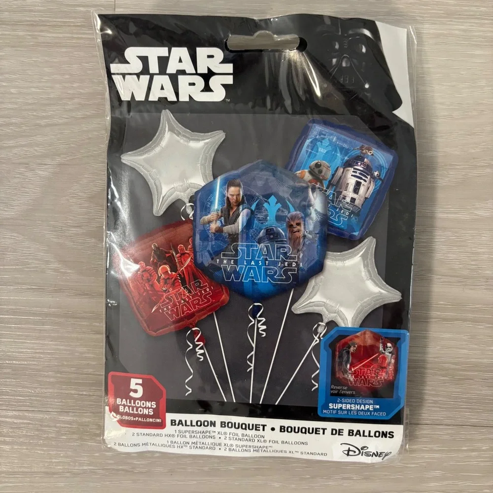 Star Wars The Last Jedi Balloon Bouquet 5pc Party Decorations